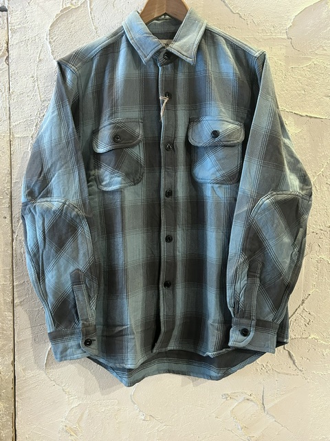 画像1: ALCARZA/HEAVY FLANNEL SHIRT OMBRE BLUE(SAX)