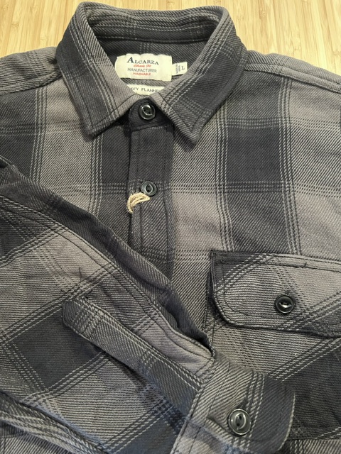 画像4: ALCARZA/HEAVY FLANNEL SHIRT OMBRE GRAY