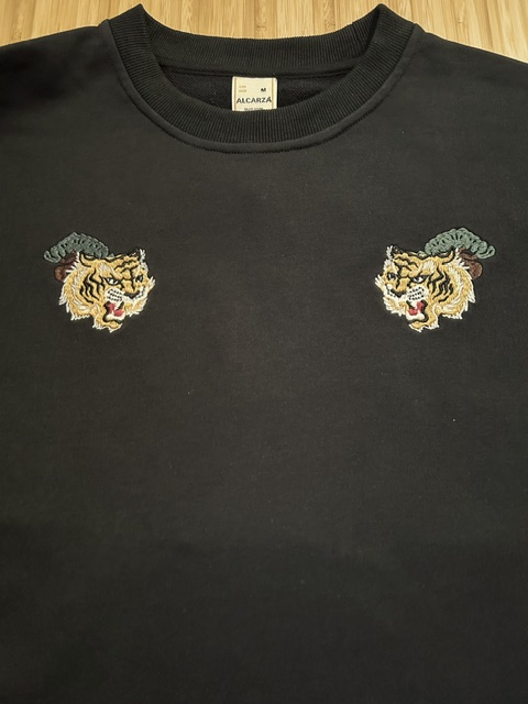画像4: ALCARZA/EMBROIDERY SWEAT TIGER  BLACK