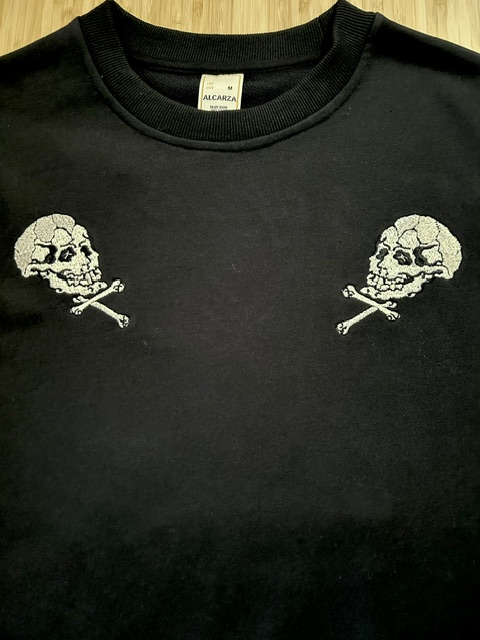 画像4: ALCARZA/EMBROIDERY SWEAT SKULL  BLACK