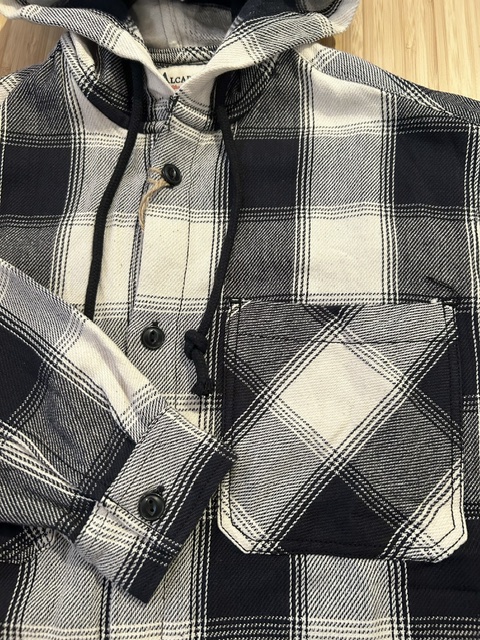 画像4: ALCARZA/HEAVY FLANNEL PARKA OMBRE BLACK