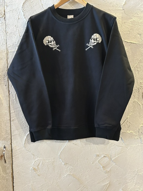 画像2: ALCARZA/EMBROIDERY SWEAT SKULL  BLACK