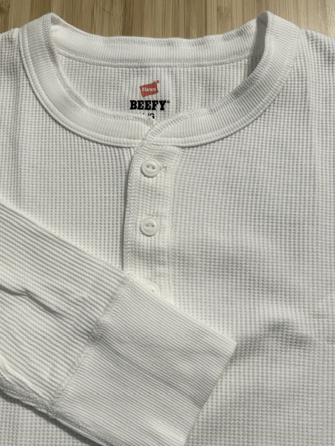 画像4: HANES/BEEFY THERMAL HENLEY NECK  LS T  WHITE