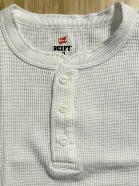 画像3: HANES/BEEFY THERMAL HENLEY NECK  LS T  WHITE