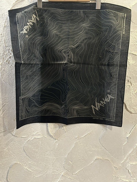 画像1: NANGA/PARBAT CONTOUR MAP BANDANA  BLACK