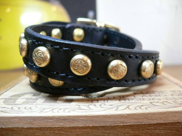 画像: GROK LEATHER/LONG RIVET BRACELET 13mm  BLACK 