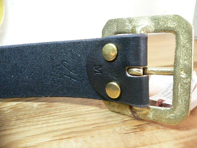 画像: HAWK COMPANY/SQUARE WASHED LEATHER BELT  BLACK