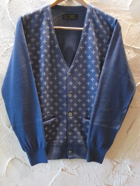 画像1: （SALE 40%OFF) A GOODTIME PRODUCTION/KNIT CARDIGAN SUCIDAL CROSS JACQUARD NAVY