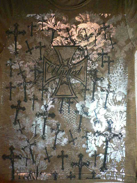 画像: ☆SALE 65%OFF☆ UNIFIED/IRON CROSS 銀箔 PRINT TEE　BROWN