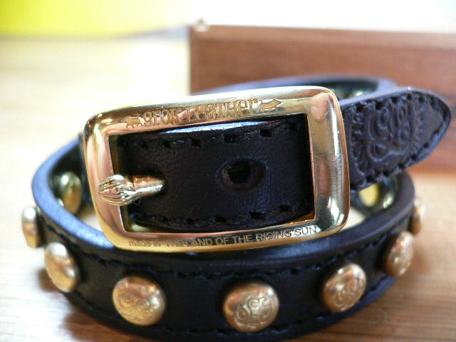 画像: GROK LEATHER/LONG RIVET BRACELET 13mm  BLACK 