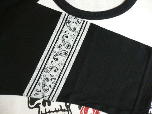 画像: ☆SALE 50%OFF☆ BLACK EDITION/SKULL RAGLAN T 五分丈  WHITE