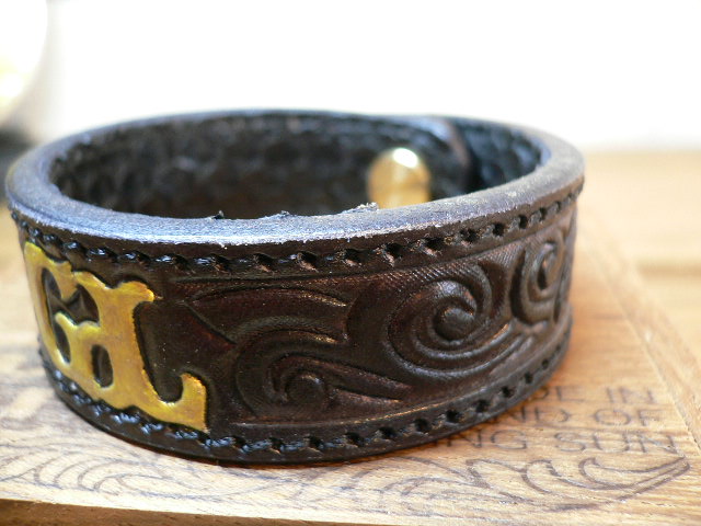 画像: GROK LEATHER/GL　ARABESQUE BRACELET 20mm  BLACK