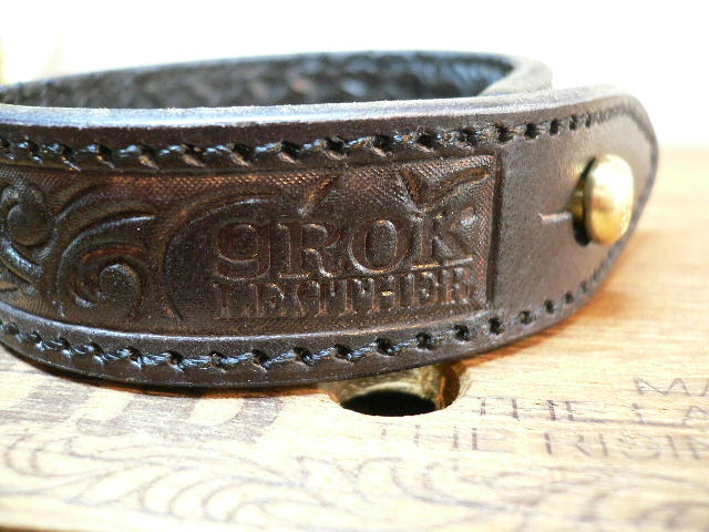 画像: GROK LEATHER/GL　ARABESQUE BRACELET 20mm  BLACK